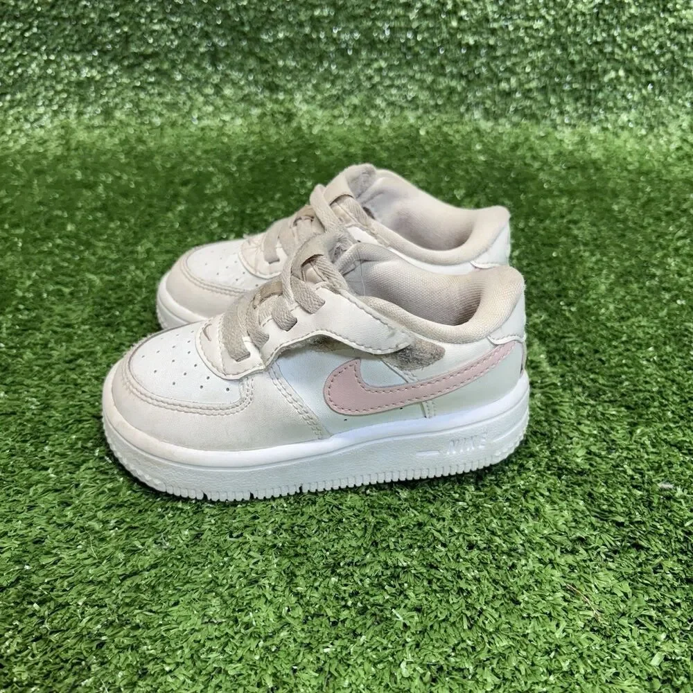 Toddler's Nike Force 1 Low Easyon Phantom/Echo Pink-Summit White FN0236 006 Sz 7
